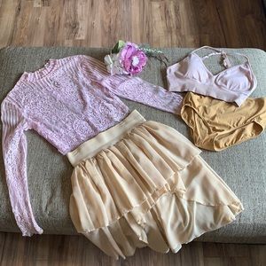 Custom dance costume with headpiece